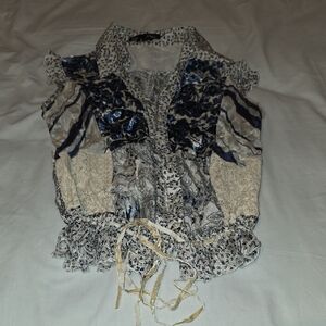 Blue Life Multicolor Ruffle Blouse